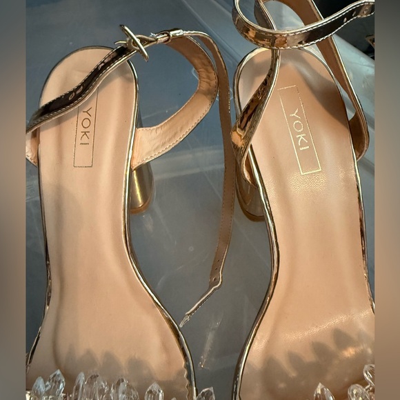 Gold and Clear Embellished Heels - Picture 4 of 5